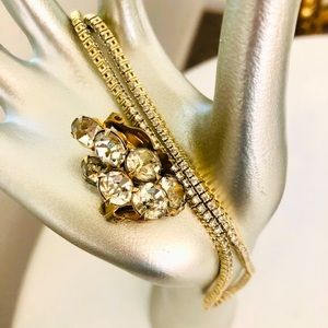 Vintage Rhinestone Necklace & Earrings